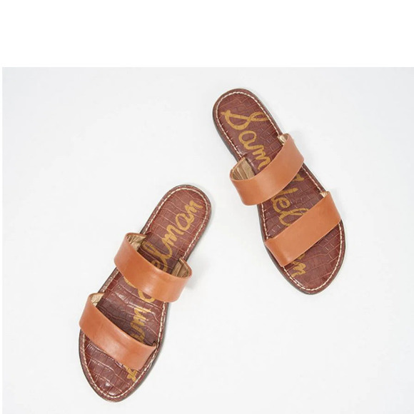 Sam Edelman Shoes - Sam Edelman Leather Double Strap Slide Sandals Gala Saddle - Medium
